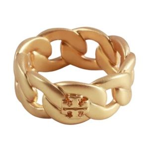 TORY BURCH • Gold Rope Knots Logo Ring